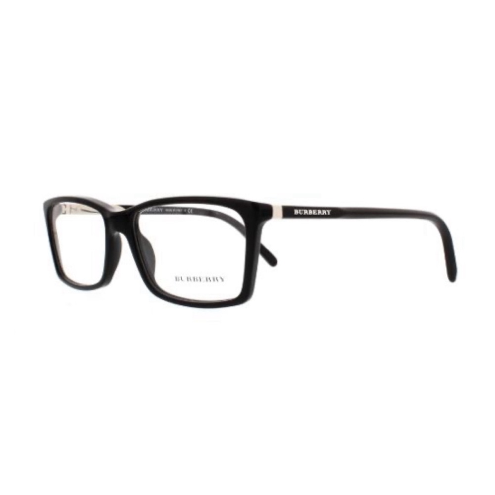 Burberry Eyeglasses Frames B2139 3001 Black Silver Rectangular 54-16-140 w/Case
